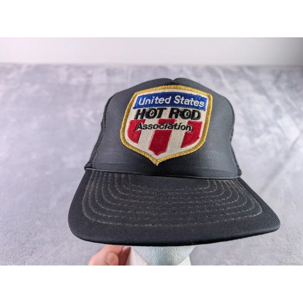 Vintage United States Hot Rod Association Trucker Hat Black Mesh Snapback Cap
